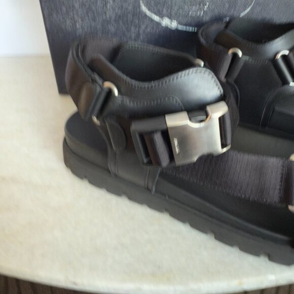 Prada 2x3055 Nastro Black Canvas and Leather Tape Men's Sandal, 10.5 and 11.5 - Picture 15 of 16